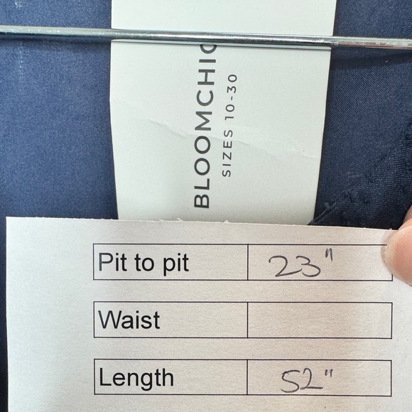 Bloomchic Geometric Lantern Sleeve Dress Navy - Picture 11 of 11